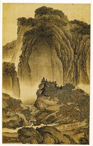 王翚《仿范宽溪山行旅图》。